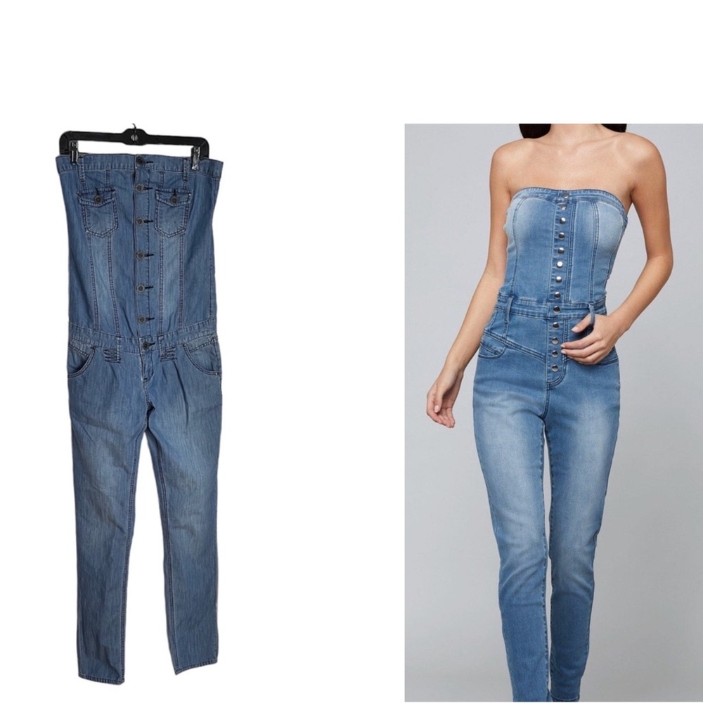 GARCIA STRAPLESS DENIM JUMPSUIT